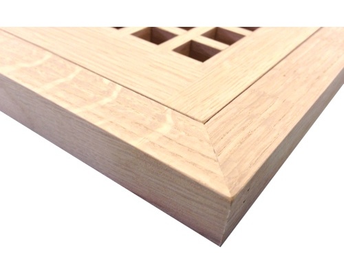 Egg Crate Flush Mount 1/4 Sawn White Oak Floor Grate Vents - Click Image to Close