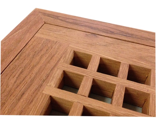 Egg Crate Flush Mount Jatoba Floor Grate Vents - Click Image to Close