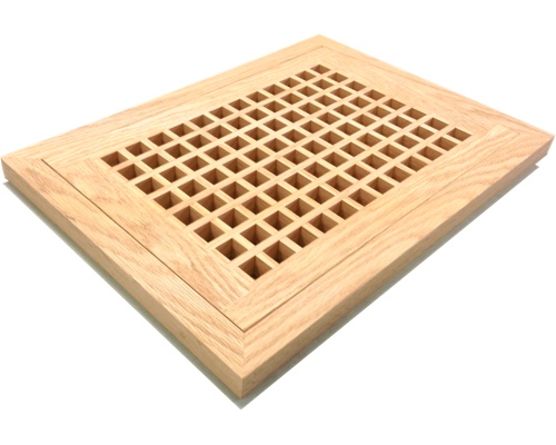 Egg Crate Unfinished Wooden Grid Round Over Edge Floor Register Vent in 7 Sizes 
