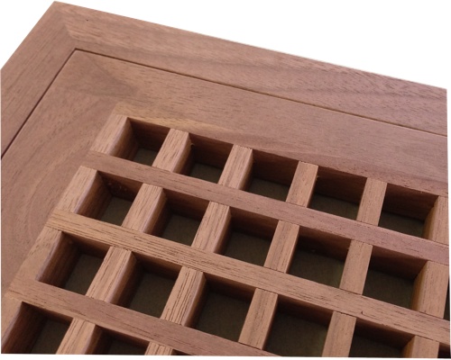 Egg Crate Flush Mount Black Walnut Floor Grate Vents - Click Image to Close
